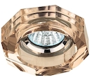 DK6 CH/TEA Светильник ЭРА декор стекло объемный многогранник MR16,12V/220V, 50W, GU5,3 хром/чайный (