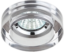 DK38 CH/SL Светильник ЭРА декор  кругл "толст.стекло" MR16,12V/220V, 50W, хром/зеркальный