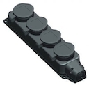 K-4e-IP44 ЭРА Колодка 4гн, c заземл., каучук, IP44