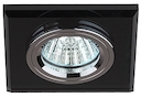 DK8 CH/BK Светильник ЭРА декор стекло квадрат MR16,12V/220V, 50W, хром/черный