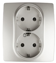 12-2104-15 Эл/ус ЭРА Розетка 2X2P+E Schuko со шторками, 16A-250В, IP20, Эра12, перламутр