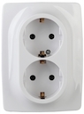 12-2116-01 Эл/ус ЭРА Розетка 2X2P+E Schuko, 16A-250В, IP20, винт, Эра12, белый