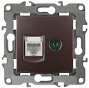 12-3110-13 Эл/ус ЭРА Розетка комбинированная RJ45+TV, IP20, Эра12, бронза