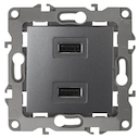 12-4110-12 Эл/ус ЭРА Устройство зарядное USB, 230В/5В-2100мА, IP20, Эра12, графит
