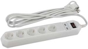 Удлинитель с сетевым фильтром 5х1.5м USF-5es-1.5m-USB-W с заземл с выкл. ПВС 3х0.75 5гн+2USB бел.