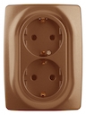 12-2106-14 Эл/ус ЭРА Розетка 2X2P+E Schuko, 16A-250В, IP20, Эра12, медь