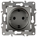 12-2101-12 Эл/ус ЭРА Розетка 2P+E Schuko, 16A-250В, IP20, Эра12, графит