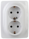 12-2106-01 Эл/ус ЭРА Розетка 2X2P+E Schuko, 16A-250В, IP20, Эра12, белый