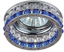 DK67 CH/WH/BL Светильник ЭРА декор "с двойной стенкой" MR16,12V/220V, 50W, GU5,3 хром/прозрачный/син