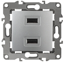 12-4110-03 Эл/ус ЭРА Устройство зарядное USB, 230В/5В-2100мА, IP20, Эра12, алюминий