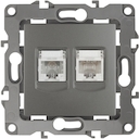12-3109-12 Эл/ус ЭРА Розетка комбинированная RJ45+RJ11, IP20, Эра12, графит