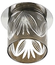 DK53 CH/TEA Светильник ЭРА декор  cтекл.стакан "листья" G9,220V, 40W, хром/чай
