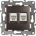12-3108-13 Эл/ус ЭРА Розетка информационная двойная 2XRJ45, IP20, Эра12, бронза