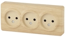 11-2207-11 Эл/ус ЭРА Розетка 3х2P, 16A-250В, IP20, ОУ, Эра Эксперт, сосна