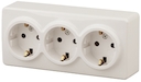 11-2208-02 Эл/ус ЭРА Розетка 3х2P+E Schuko, 16A-250В, IP20, ОУ, Эра Эксперт, сл.кость