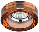 DK38 CH/BR Светильник ЭРА декор  кругл "толст.стекло" MR16,12V, 50W, хром/коричневый (1/30)