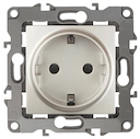 12-2102-15 Эл/ус ЭРА Розетка 2P+E Schuko со шторками, 16A-250В, IP20, Эра12, перламутр
