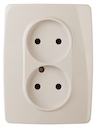 12-2117-02 Эл/ус ЭРА Розетка 2X2P, 16A-250В, IP20, винт, Эра12, слоновая кость