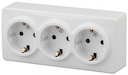 11-2208-01 Эл/ус ЭРА Розетка 3х2P+E Schuko, 16A-250В, IP20, ОУ, Эра Эксперт, белый