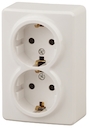 11-2205-02 Эл/ус ЭРА Розетка 2х2P+E Schuko, 16A-250В, IP20, ОУ, Эра Эксперт, сл.кость