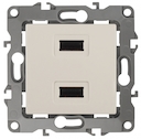 12-4110-02 Эл/ус ЭРА Устройство зарядное USB, 230В/5В-2100мА, IP20, Эра12, слоновая кость