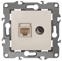 12-3110-02 Эл/ус ЭРА Розетка комбинированная RJ45+TV, IP20, Эра12, слоновая кость