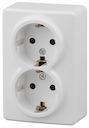 11-2205-01 Эл/ус ЭРА Розетка 2х2P+E Schuko, 16A-250В, IP20, ОУ, Эра Эксперт, белый