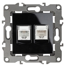 12-3109-06 Эл/ус ЭРА Розетка комбинированная RJ45+RJ11, IP20, Эра12, чёрный