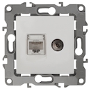 12-3110-01 Эл/ус ЭРА Розетка комбинированная RJ45+TV, IP20, Эра12, белый