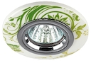 DK62 CH/WH/GR Светильник ЭРА декор керамический "зелёный" MR16,12V/220V, 50W,  белый/зелёный/хром (5