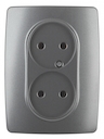 12-2107-12 Эл/ус ЭРА Розетка 2X2P, 16A-250В, IP20, Эра12, графит