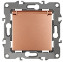 12-2103-14 Эл/ус ЭРА Розетка 2P+E Schuko со шторками с крышкой, 16A-250В, IP20, Эра12, медь