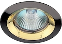 KL29 А GU/G Светильник ЭРА литой пов. "тарелка" MR16,12V/220V, 50W  черный металл/золото