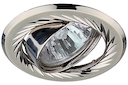 KL6A PS/N Светильник ЭРА литой пов. с гравировкой по кругу MR16,12V/220V, 50W перламутровое серебро/никель