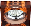 DK37 CH/BR Светильник ЭРА декор  квадрат малый "толст.стекло" MR16,12V/220V, 50W, хром/коричневый (3