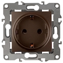 12-2102-13 Эл/ус ЭРА Розетка 2P+E Schuko со шторками, 16A-250В, IP20, Эра12, бронза