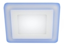 LED 4-9 BL Светильник ЭРА светодиодный квадратный c cиней подсветкой LED 9W  540LM 220V 4000K