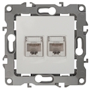 12-3108-02 Эл/ус ЭРА Розетка информационная двойная 2XRJ45, IP20, Эра12, слоновая кость