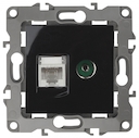 12-3110-06 Эл/ус ЭРА Розетка комбинированная RJ45+TV, IP20, Эра12, чёрный