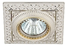 KL47 WH/GD Светильник ЭРА квадратный "вензель" MR16,12V/220V, 50W белый/золото