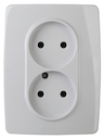 12-2107-01 Эл/ус ЭРА Розетка 2X2P, 16A-250В, IP20, Эра12, белый
