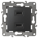 12-4110-05 Эл/ус ЭРА Устройство зарядное USB, 230В/5В-2100мА, IP20, Эра12, антрацит