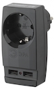 SP-1e-USB-B ЭРА Адаптер "Polynom" 1гн 220V + 2xUSB 2100mA, c заземл, (черный)