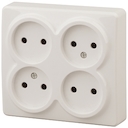 11-2210-02 Эл/ус ЭРА Розетка 4х2P, 16A-250В, IP20, ОУ, Эра Эксперт, сл.кость