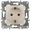 12-2102-02 Эл/ус ЭРА Розетка 2P+E Schuko со шторками, 16A-250В, IP20, Эра12, слоновая кость