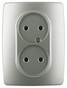 12-2107-15 Эл/ус ЭРА Розетка 2X2P, 16A-250В, IP20, Эра12, перламутр