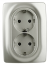 12-2106-15 Эл/ус ЭРА Розетка 2X2P+E Schuko, 16A-250В, IP20, Эра12, перламутр