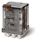 Силовые реле Faston 187 (4.8x0.5мм), AgCdO, 3CO 16A, блокируемая кнопка Тест + Флаг-индикатор