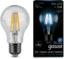 Лампа LED Filament A60 E27 8W 4100К 1/10/40