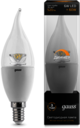 Лампа Gauss LED Candle Tailed-dim Crystal Clear E14 6W 2700K диммируемая 1/10/50